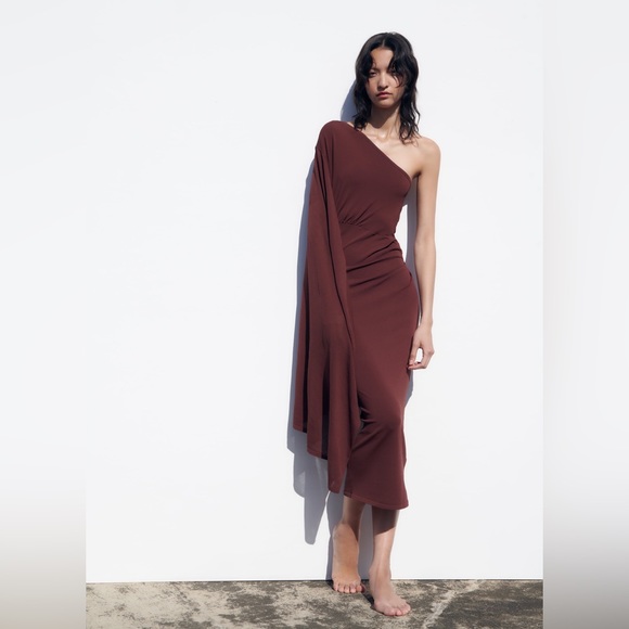 Zara One-Shoulder Midi Dress